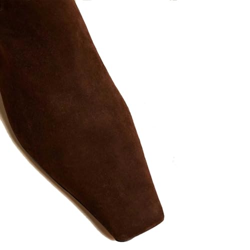 Women's Square Toe Flat Heel Knee High Boots Slip On Boots Low Heel Formal Wide Calf Comfortable Retro Casual Walking Party Office Flat Boots3