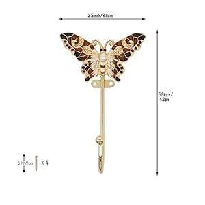 Vintage Butterfly Decorative Wall Hooks Rack Hangers for Hanging Clothes Coats Towels Keys Hats, 2 Pack Antique Metal Mounted Wall Hook Vintage Butterfly Decorative Wall Hooks Rack Hangers for Hanging Clothes Coats Towels Keys Hats 2 Pack Antique Metal Mounted Wall Hook