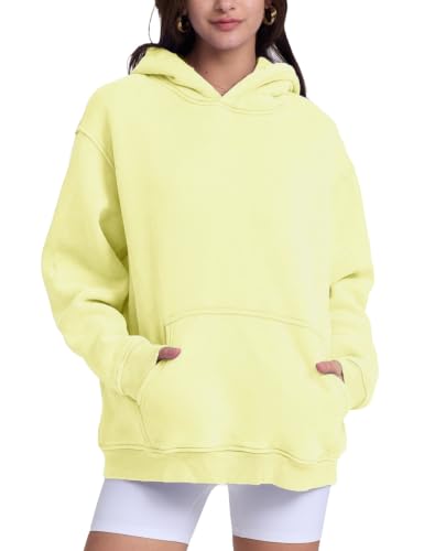 Image of FAIABLE Womens Oversized Acid Wash Hoodie Unisex Heavyweight Fleece Cotton Hoodies Vintage Washed Sweatshirt for Women