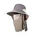MotiveTech Fishing Hat Bucket Hats with Neck Flap Breathable Sun Protection Cap for Travel Climbing Cycling Camping Hiking, Dark Gray