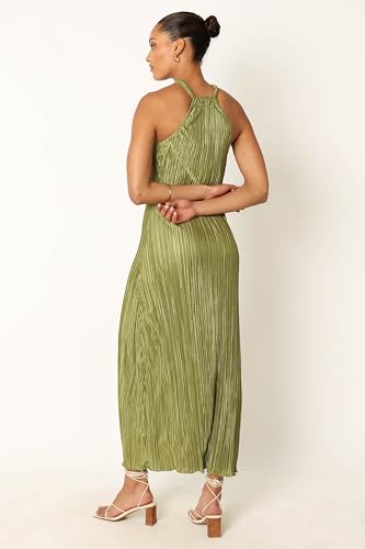Petal & Pup Women's Melody Plisse Halter Maxi Dress3