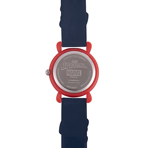 Relógio infantil Marvel Homem-Aranha Time Teacher, Analógico, Quartzo, Pulseira 3D, Vermelho, multic
