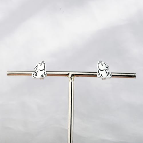 CHOORO Tiny Howling Wolf Earrings Animal Earrings Wolf Jewelry Gift For Her3