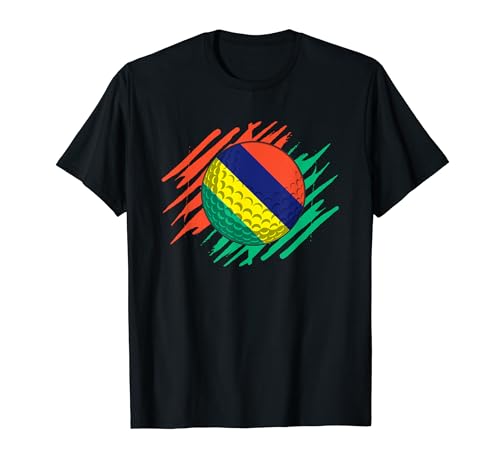 Golf Ball With The Flag Of Mauritius T-Shirt