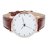 GALPADA Reloj de Pulsera para Hombre Correa de Cuero Marrón, Movimiento Preciso y Cristal Resistente, Diseño Delgado Adecuado para Uso Casual y Negocios