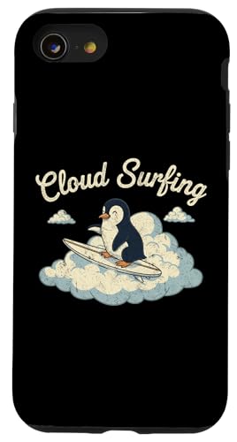 Cloud Surfing Penguin - Whimsical Sky Rider Fun Case for iPhone SE (2020) / 7 / 8