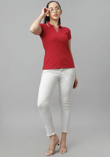 Image of Wear Your Opinion Womens Premium Pique Polo Collar Neck T-Shirt Womens Premium Pique Polo Collar Neck T-Shirt (Design: Tipped Polo)