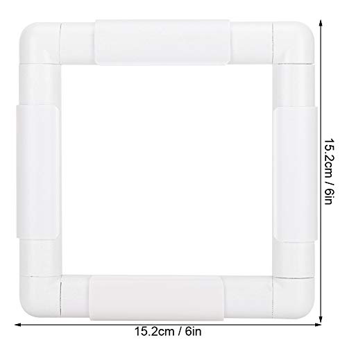 5 Size Embroidery, Shape Frame DIY Hoop Cross Stitch Clamp/Holder Plastic Squar Craft Tool Handhold Rectangle Sewing Supplies for Embroidery, Quilting, Stitch, Needlepoint, Silk (15.2 * 15.2CM)