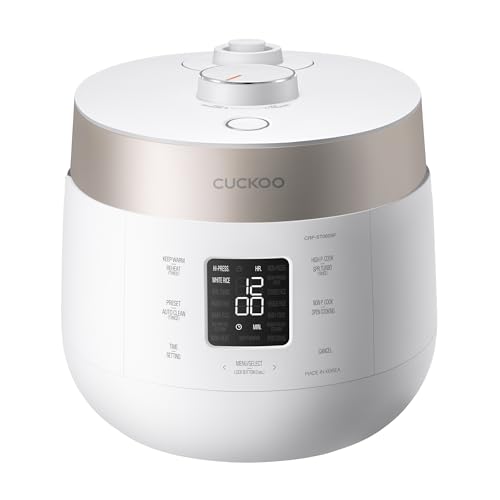 Image of CUCKOO Twin Pressure Rice Cooker 6-Cup Uncooked / 12-Cup Cooked with Nonstick Inner Pot, Versatile Rice Maker & Warmer with 16 Menu Options, Open Cooking Mode, Voice Guide, White (CRP-ST0609FW)