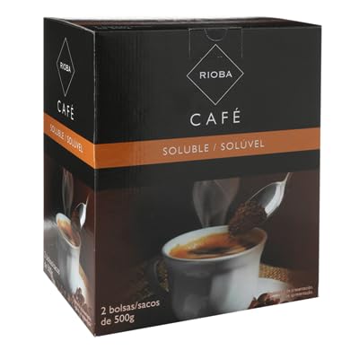 Cafe soluble, Listo al Instante. Descafeinado y Natural Aroma Fresco y Envolvente (RIOBA café soluble natural 1Kg)