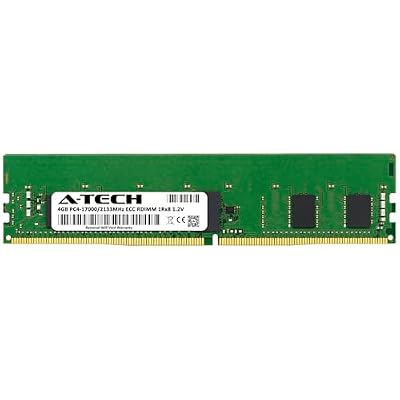 A-Tech 4GB DDR4 2133MHz PC4-17000 ECC RDIMM 1Rx8 Single Rank 1.2V ECC Registered DIMM 288-Pin Server & Workstation RAM Memory Upgrade Module (A-Tech Enterprise Series)