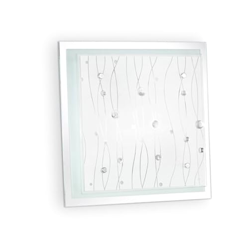 Lampe de plafond Ideal Lux OCEAN PL2 en métal blanc brossé pour éclairage intérieur