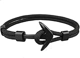 Tipo:Como Indicado, Pulseras de ancla para hombre, pulsera de cadena de cuerda de Charma, pulsera de cuerda náutica, duradera