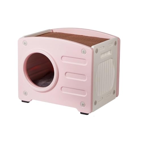 AOPIPI 猫ハウス、ペットハウス、かわいい、組み立て可能、爪とぎポスト付き、オールシーズン対応、安全で信頼性が高く、暖かく快適、スタイリッシュ、プラスチック、防風、通気性、耐久性、防錆、洗濯可能、家庭用、屋内および屋外での使用に適しています (B,猫掻