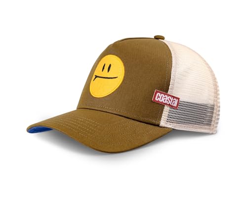 Coastal Trucker Cap SURF and Smile Khaki, Size:ONE Size