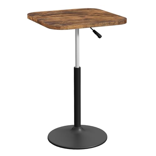 MAHANCRIS Bar Table, Height-Adjustable Pub Table 26.8-36.2 Inches, Cocktail Tables with Base,...
