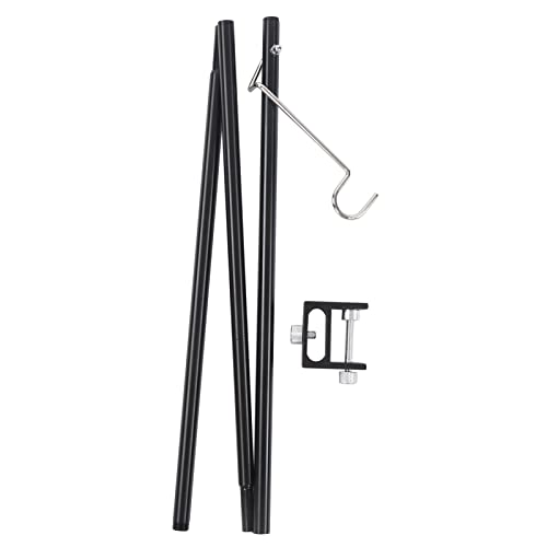 RASTKY Palo Luminoso da Campeggio Pieghevole Portatile con Base Regolabile, Supporto per Lanterna in Lega di Alluminio per Campeggiatori