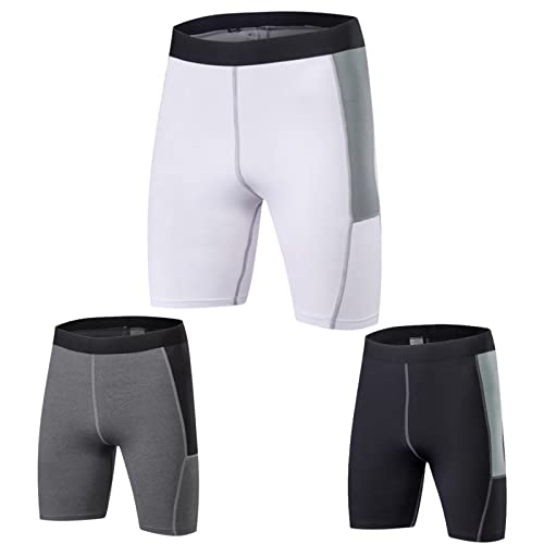 Rivccku 3 Shorts de Compression pour Hommes Short de Compression à Séchage Rapide et Respirant pour Portable Short de Course Basique pour Le Cyclisme Cover