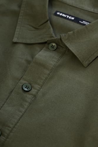 Image of SNITCH Men Casual Shirt | Slim Fit Full Sleeve Button-Down Collar Plain Design | Premium Cotton Blend & Stretchable Fabric for College & Everyday Wear