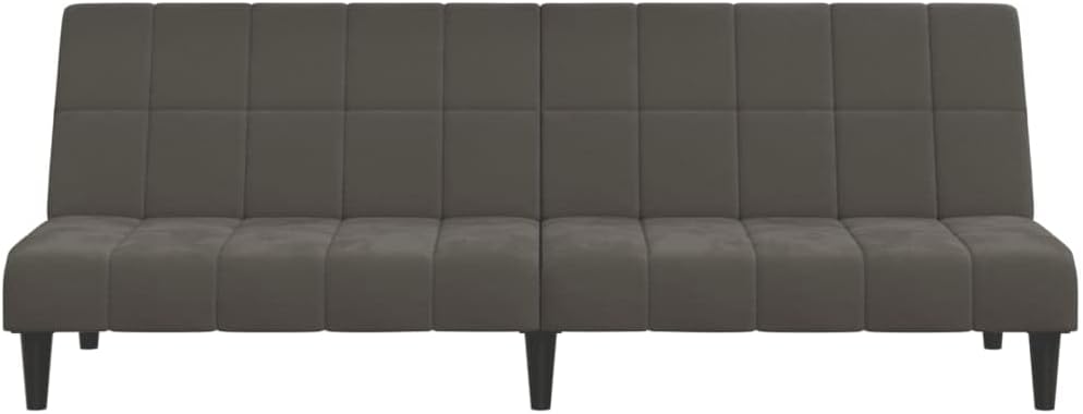 Sofa Bed Dark Grey Velvet (100% Polyester) Living Room Furniture