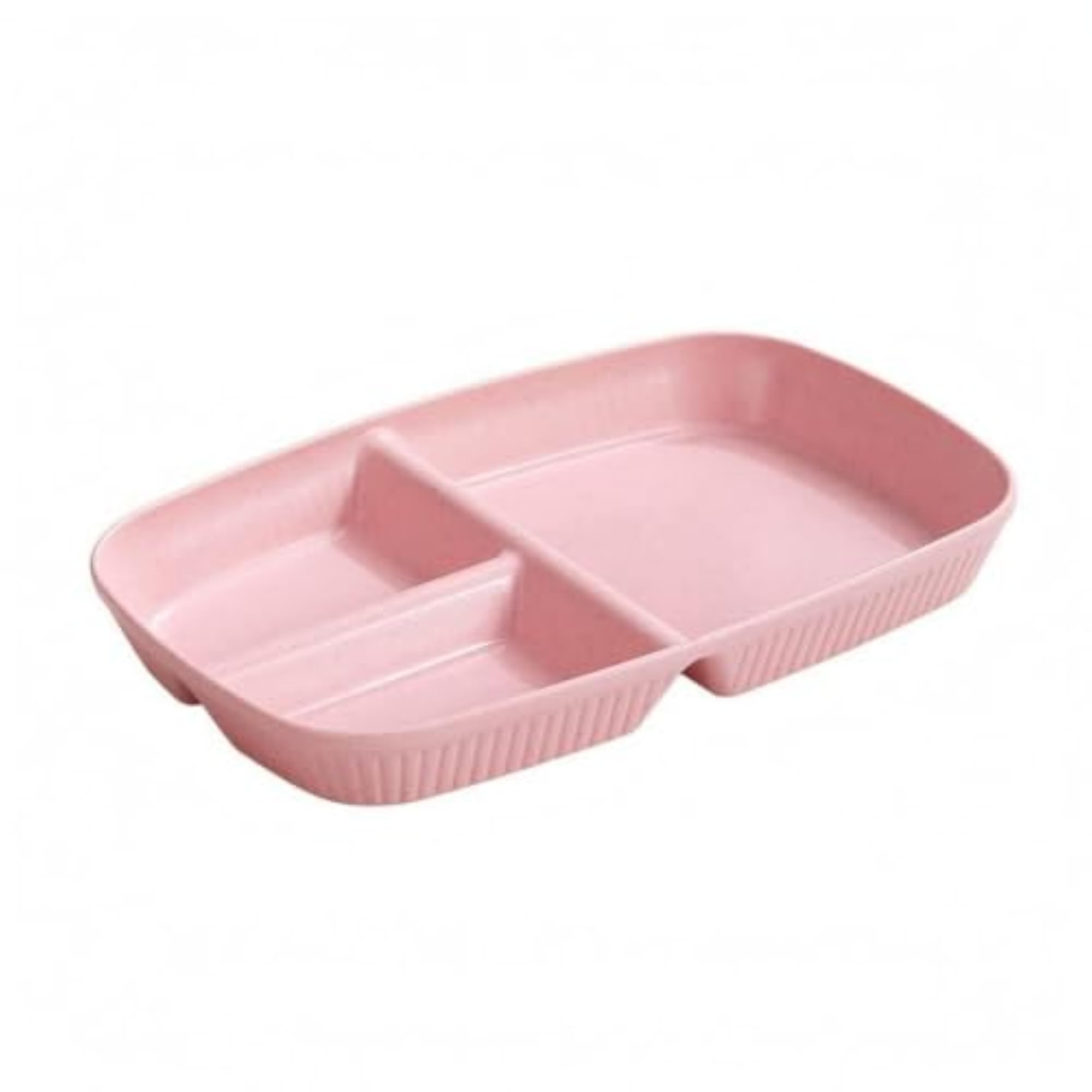 Rectangular Stackable ABS Divided Plate with Three Compartments