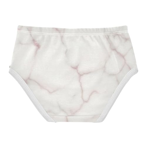 White Gray Marble TPink Veins Toddler Underwear Floral 2t Cotton Little Girl Panties Bright Kids Undies Briefs2