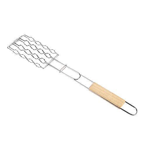 Hot Dog Grill Basket BBQ Sausage Grilling Basket Rack Barbecue Food Metal Mesh