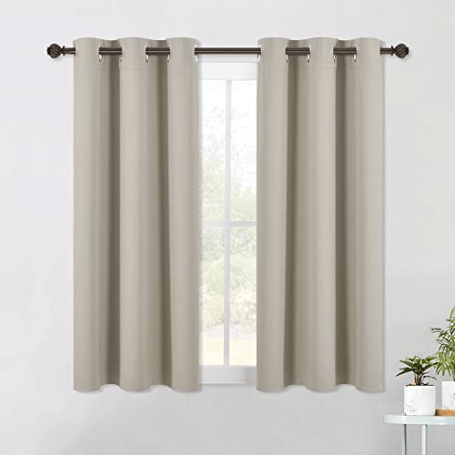 NICETOWN Modern Blackout Curtains Noise Reducing, Thermal Insulated and Privacy Room Darkening Drape Panels for Boy's Guest Room Door Small Short Wind