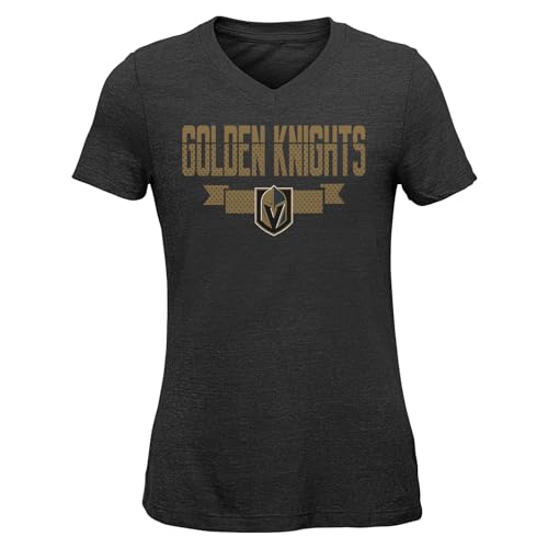 Outerstuff NHL Vegas Golden Knights Girls Youth Winning Short Sleeve TRI-Blend Tee, Ages 7 to 16