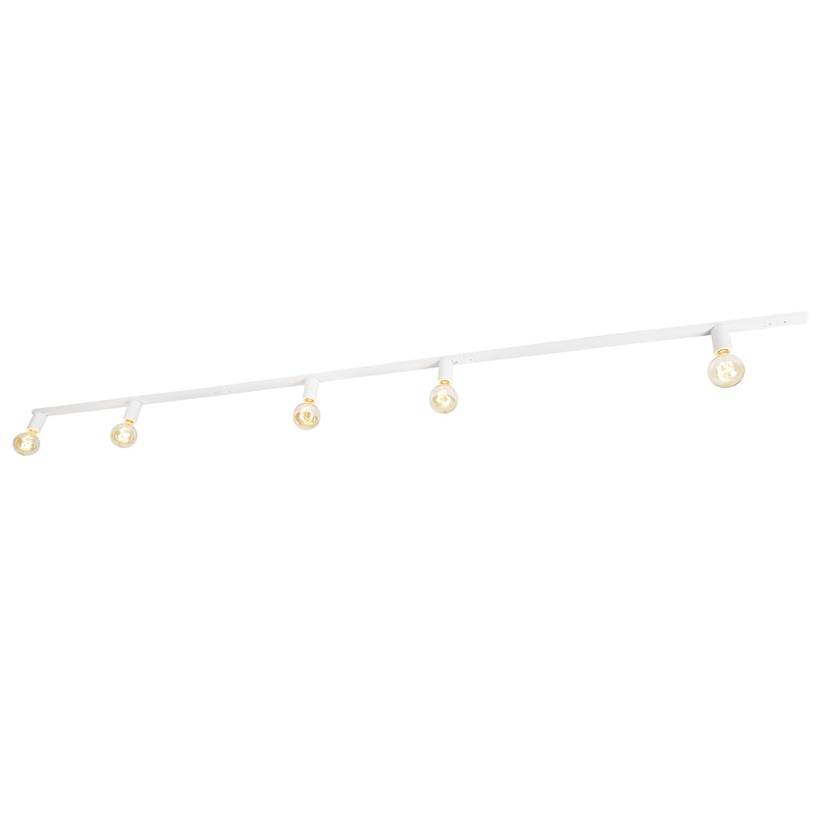 QAZQA - Modern Modernes 1-Phasen-Schienensystem Komplettset I Spotlight I Deckenspot I Deckenstrahler I Strahler 5-flammig inkl. E27-Fassung weiß - Jeana I Wohnzimmer I Schlafzimmer - Stahl Länglich -