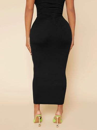Women's Flowy Trendy Skirt Ruched High Waist Pencil Skirt4