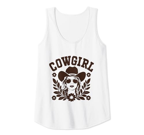 Mujer Funny Cowgirl Graphic Mujeres Niñas Cowgirl Western Rodeo Camiseta sin Mangas