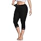 North Bund Damen Capri 3/4 Leggings High Waist Leggins Blickdicht Sporthose Sexy Bauchweg Gymnastikhose Übergröße Mit Spitze Sommer Für Yoga Gym Freizeit Schwarz L XL