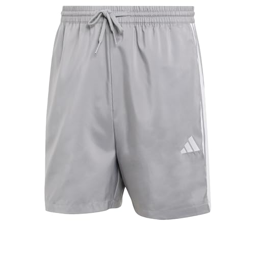 adidas Men's Essential Three Stripes Chelsea Base Short, Grey Three/White, XL