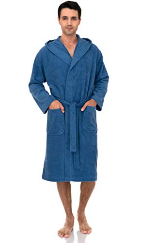 TowelSelections Mens Hooded Robe 100% Cotton Terry Cloth Towel Bathrobe Soft Shower Bath Robes for Men3
