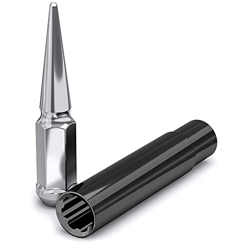 Image of White Knight 3810XL-25AM Chrome 9 /16 inch-18 1-Pc Spline Spike Lug Nut Set with Extra Spline Spike, 25 Pack