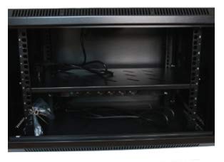 Armario Rack Mural 19" 9U Negro Compatible con Servidor, Ordenador de escritorio, Portátil
