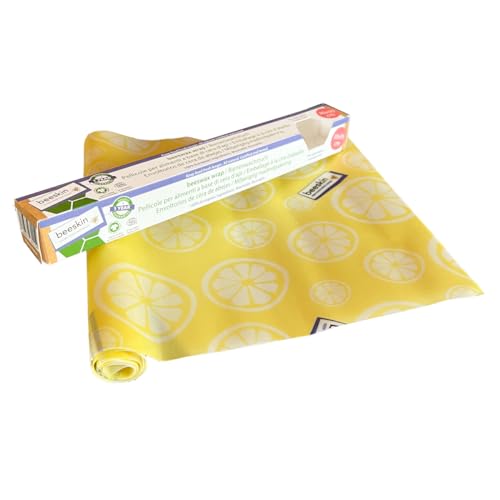beeskin Rotolo di cera d'api per conservare e conservare gli alimenti – carta cerata flessibile – 30 x 95 cm (limone)