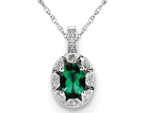 Collier émeraude créé en laboratoire pendentif argent sterling