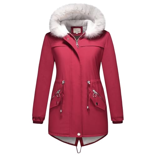 Lamgool Winter Coats for Women Warm Sherpa Fleece Long Back Jacket