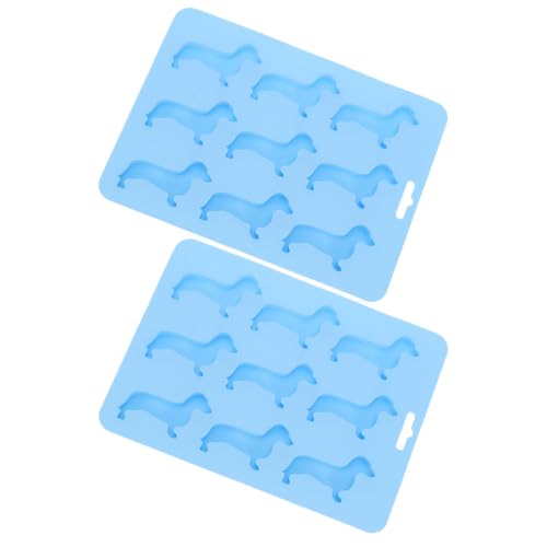 Molde para cubitos de hielo de silicona con forma de perro 2 piezas miniatura 1