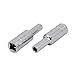 Aexit 3/8-inch Square Hand Operated Tools Drive 6mm Hex 6 Point Deep Impact Socket Silver Tone 2pcs Model:24as561qo356