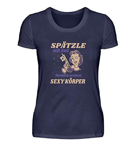 Spätzle t-shirt femme marine M vêtement proverbes souabes cadeaux souabe
