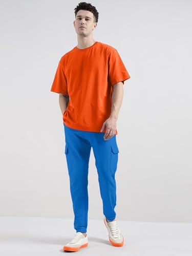 Image of Veirdo 100% Pure Cotton Regular Fit Mid Rise Trackpants with Side Pocket for Men & Boys