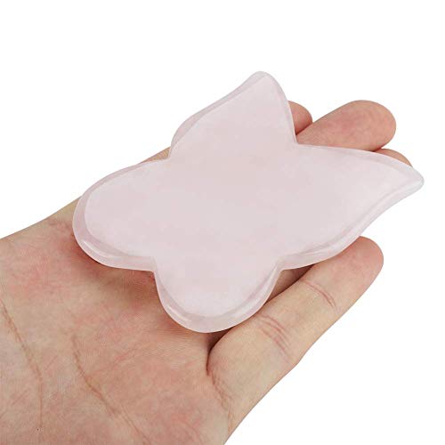 Gua Sha Herramienta De Masaje Raspado Mariposa Natural Cuarzo Rosa Cristal Jade Piedra Curación Para SPA Acupuntura - imagen 8