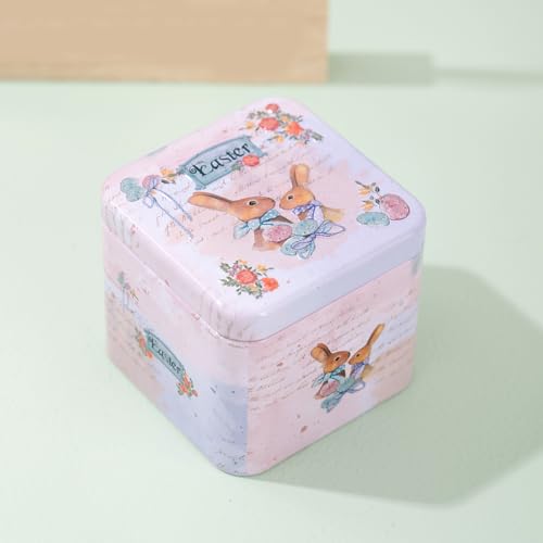 Latas para galletas de Pascua, pack de 6 cajas de metal infantiles 4