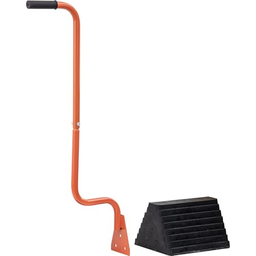 Image of Buyers Products WC1087 Rubber Wheel Chock with Bolt-On Handle, Anti-Slip Wheel Stopper for Trucks, RVs, Trailers, Campers & Cars, Tire Chock Stabilizer