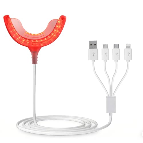 Red Light Th/er/apy for G/ums 32 LED Lights IPX7 Waterproof Plug and Play USB-C Compatible with iPhone & Android