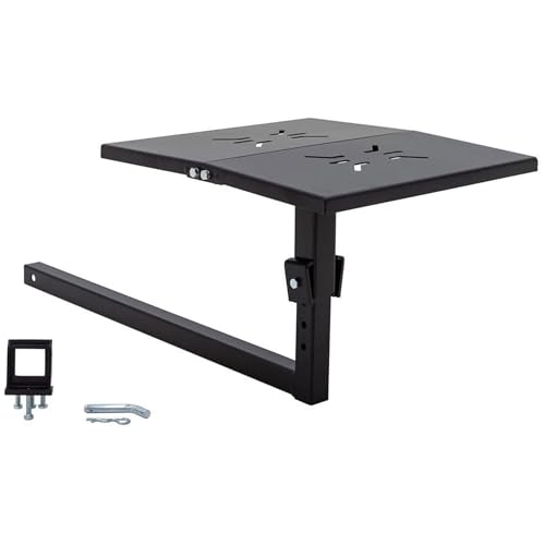 Tow Tuff Folding Work Bench - Hitch-Mounted Heavy-Duty Steel - 24 x 22 in