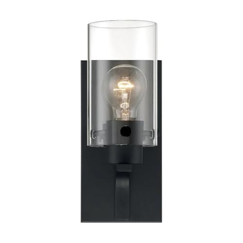 Image of Nuvo 60 /7271 Sommerset 1-Light Vanity Fixture with Clear Glass - Matte Black Finish
